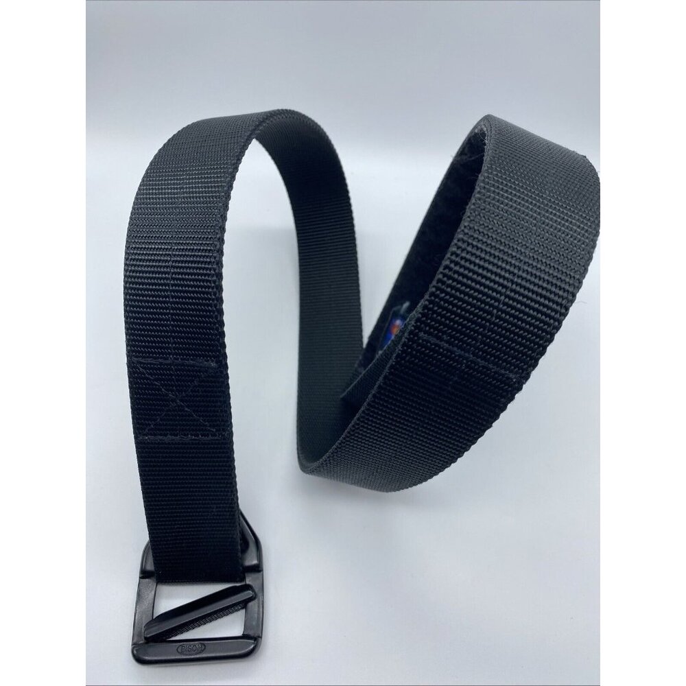 Bison Designs Men's Black Nylon Woven Strap Belt Size L End-End 52"